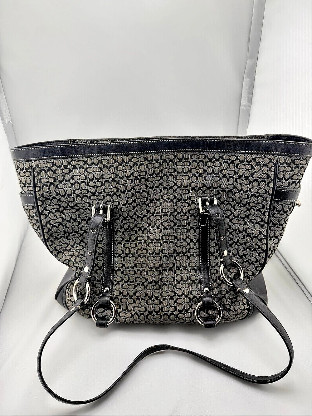 Coach Penelope Signature Carryall Tote Black & Brown
